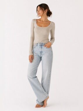 Universal Thread Ribbed Scoop Neck Top Small Neutral Capsule Wardrobe